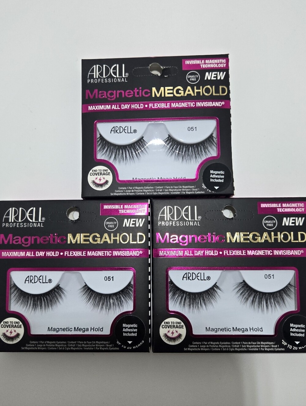 3 Ardell Magnetic MegaHold False Eyelashes 051 - Black